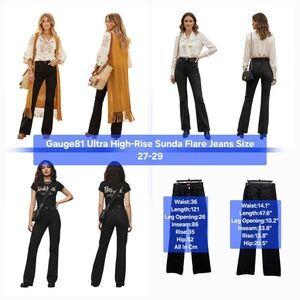 Gauge81 Ultra High-Rise Sunda Flare Jeans Size 27-29